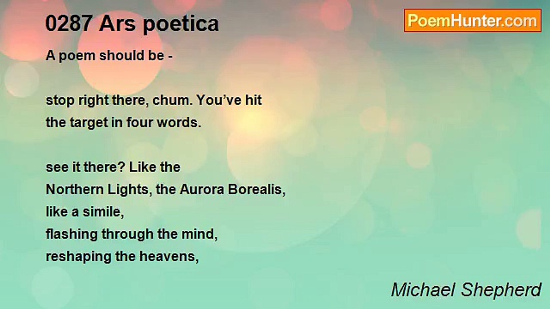⁣Michael Shepherd - 0287 Ars poetica