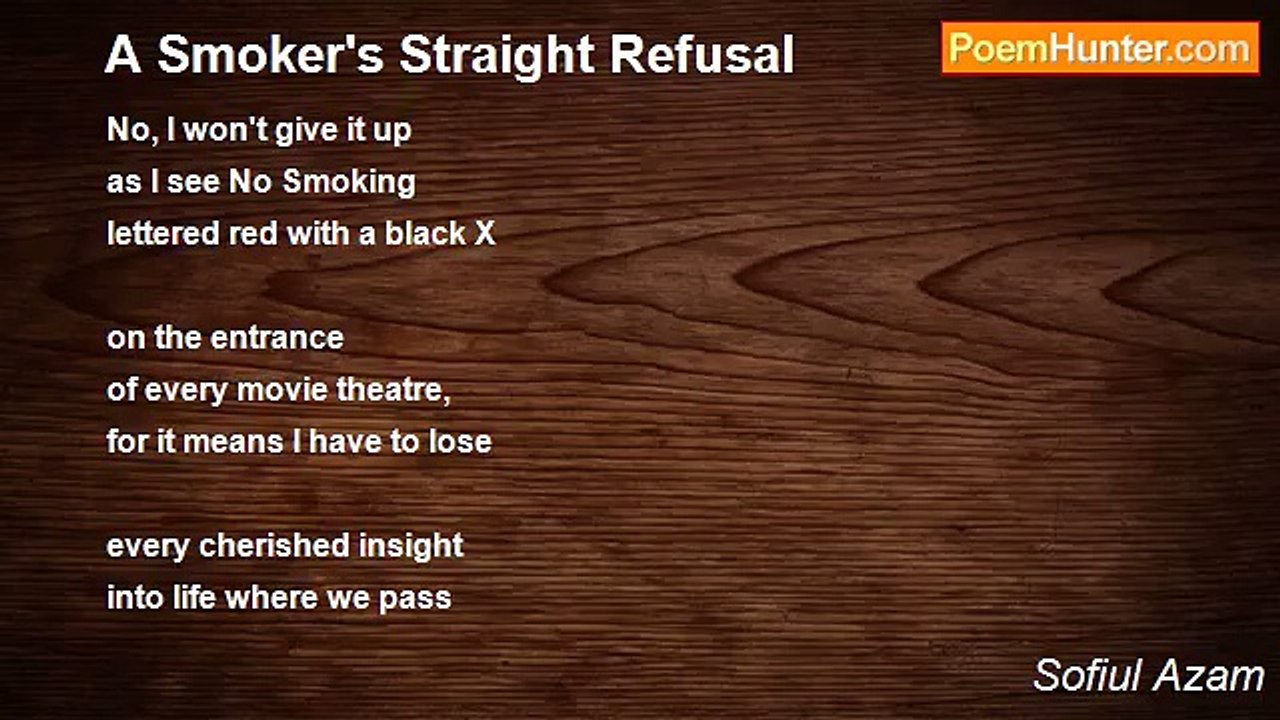 Sofiul Azam - A Smoker's Straight Refusal