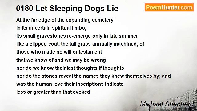 Michael Shepherd - 0180 Let Sleeping Dogs Lie