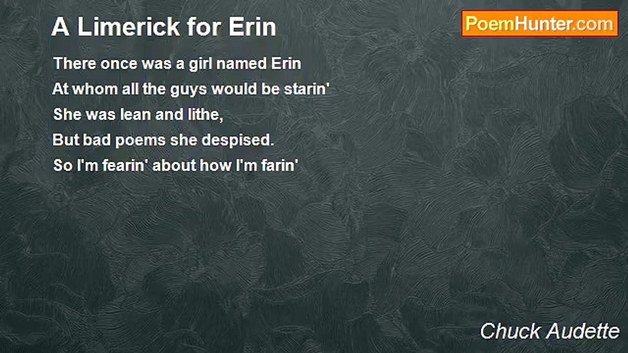 Chuck Audette - A Limerick for Erin