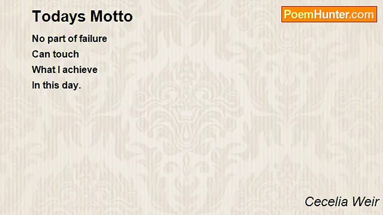 Cecelia Weir - Todays Motto