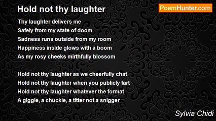 Sylvia Chidi - Hold not thy laughter