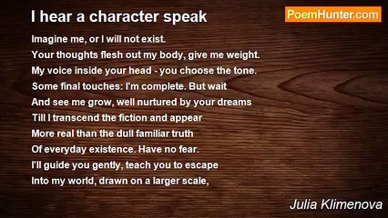 Julia Klimenova - I hear a character speak