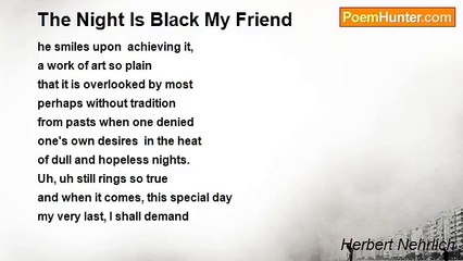 Herbert Nehrlich - The Night Is Black My Friend
