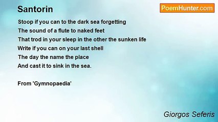 Giorgos Seferis - Santorin