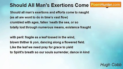 Hugh Cobb - Should All Man's Exertions Come to Naught