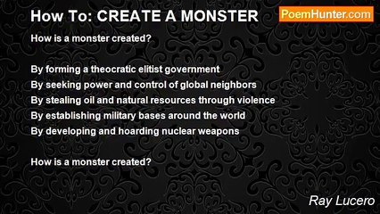 Ray Lucero - How To: CREATE A MONSTER