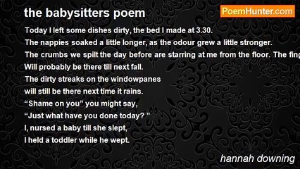 hannah downing - the babysitters poem