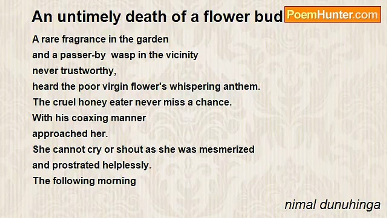 nimal dunuhinga - An untimely death of a flower bud