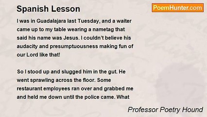 Professor Poetry Hound - Spanish Lesson
