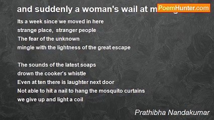 Prathibha Nandakumar - and suddenly a woman's wail at midnight
