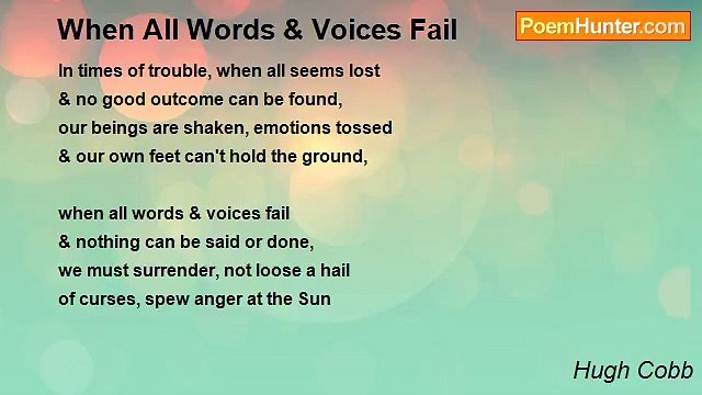 Hugh Cobb - When All Words & Voices Fail