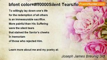 Joseph James Breunig 3rd - bfont color=#ff0000Silent Tears/font/b