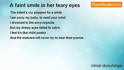 nimal dunuhinga - A faint smile in her teary eyes