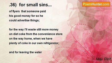 Max Reif - .36)  for small sins...