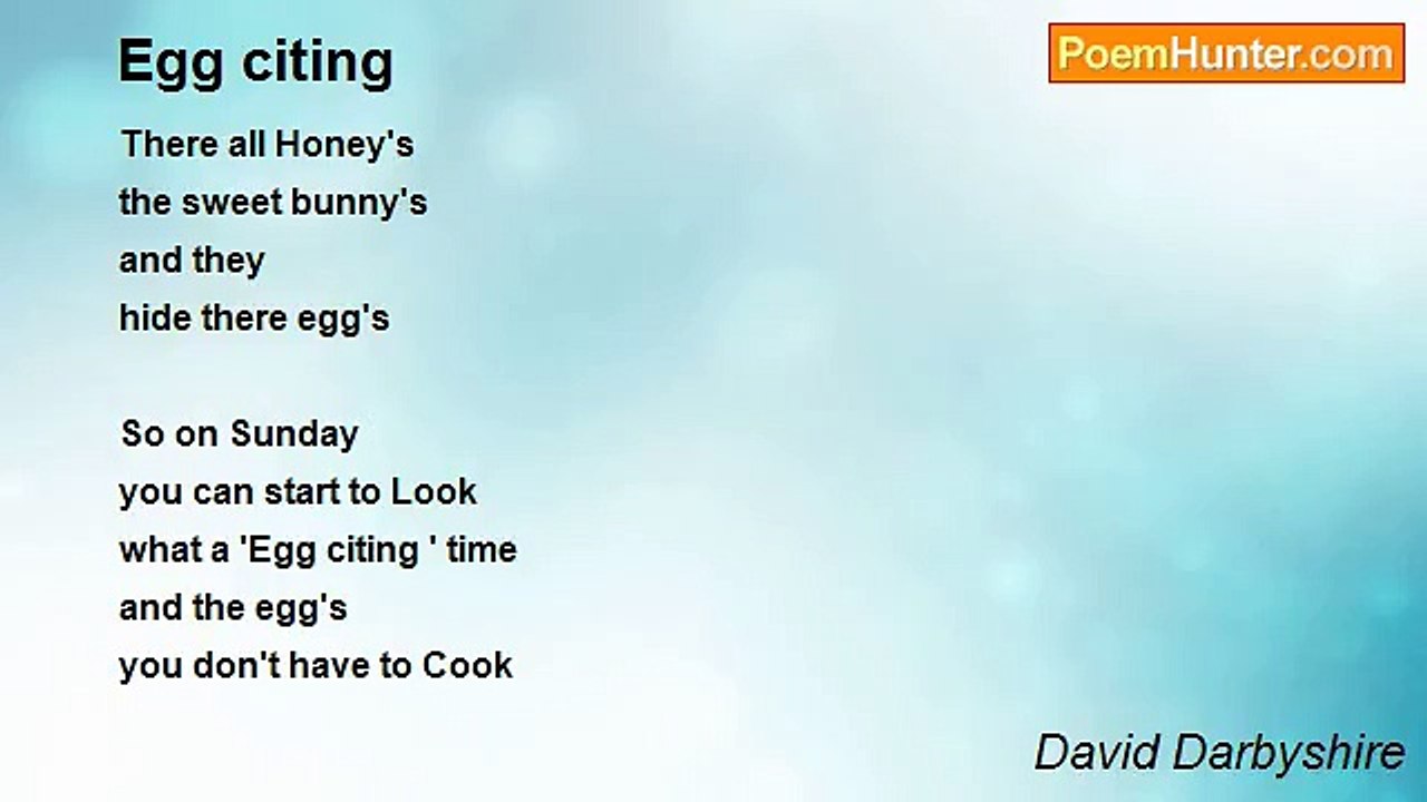 David Darbyshire - Egg citing