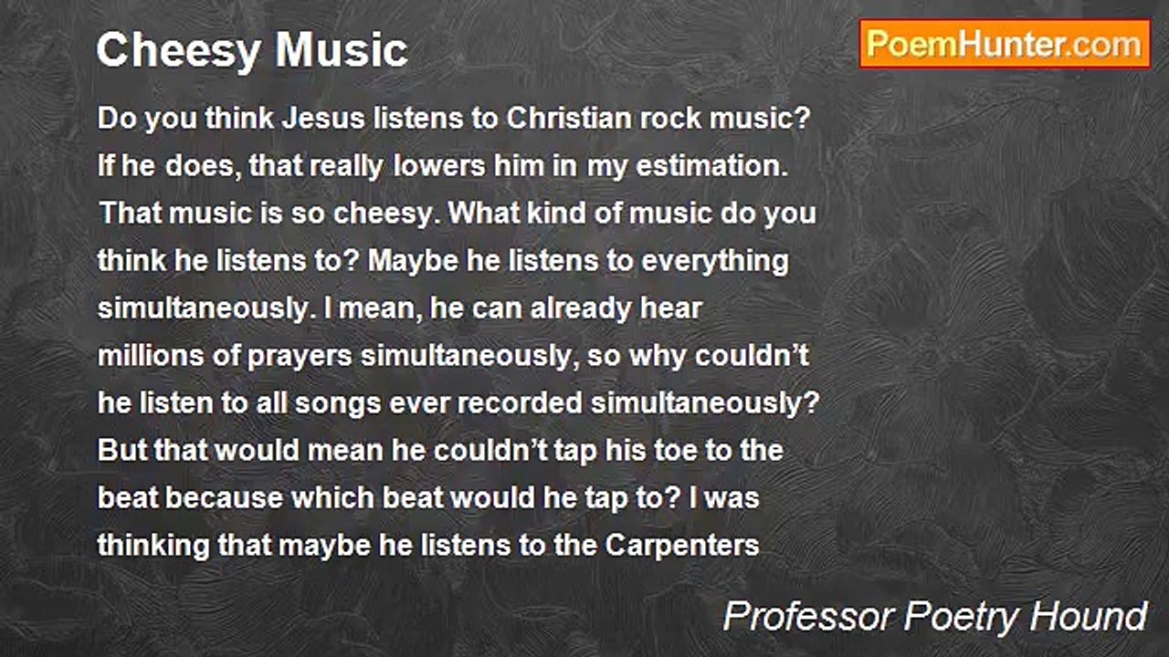 Professor Poetry Hound - Cheesy Music