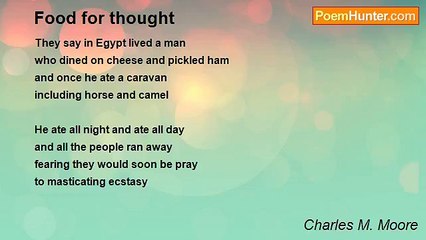Charles M. Moore - Food for thought