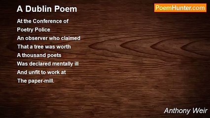 Anthony Weir - A Dublin Poem