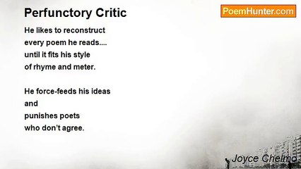 Joyce Chelmo - Perfunctory Critic