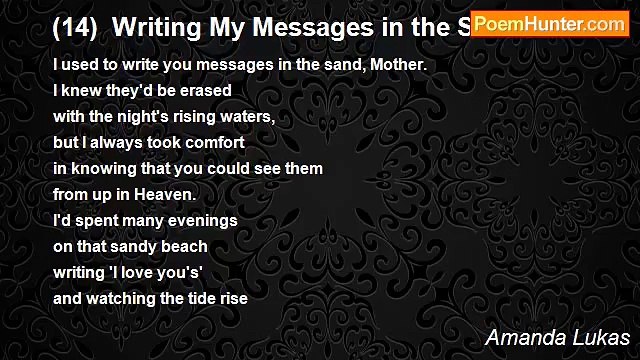 Amanda Lukas - (14) Writing My Messages in the Sand