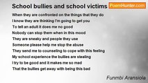 Funmbi Aransiola - School bullies and school victims