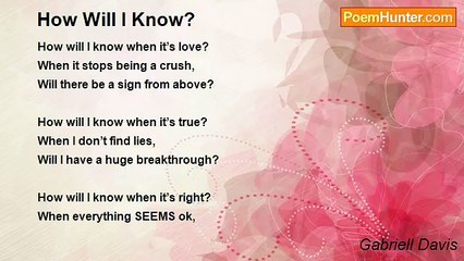 Gabriell Davis - How Will I Know?