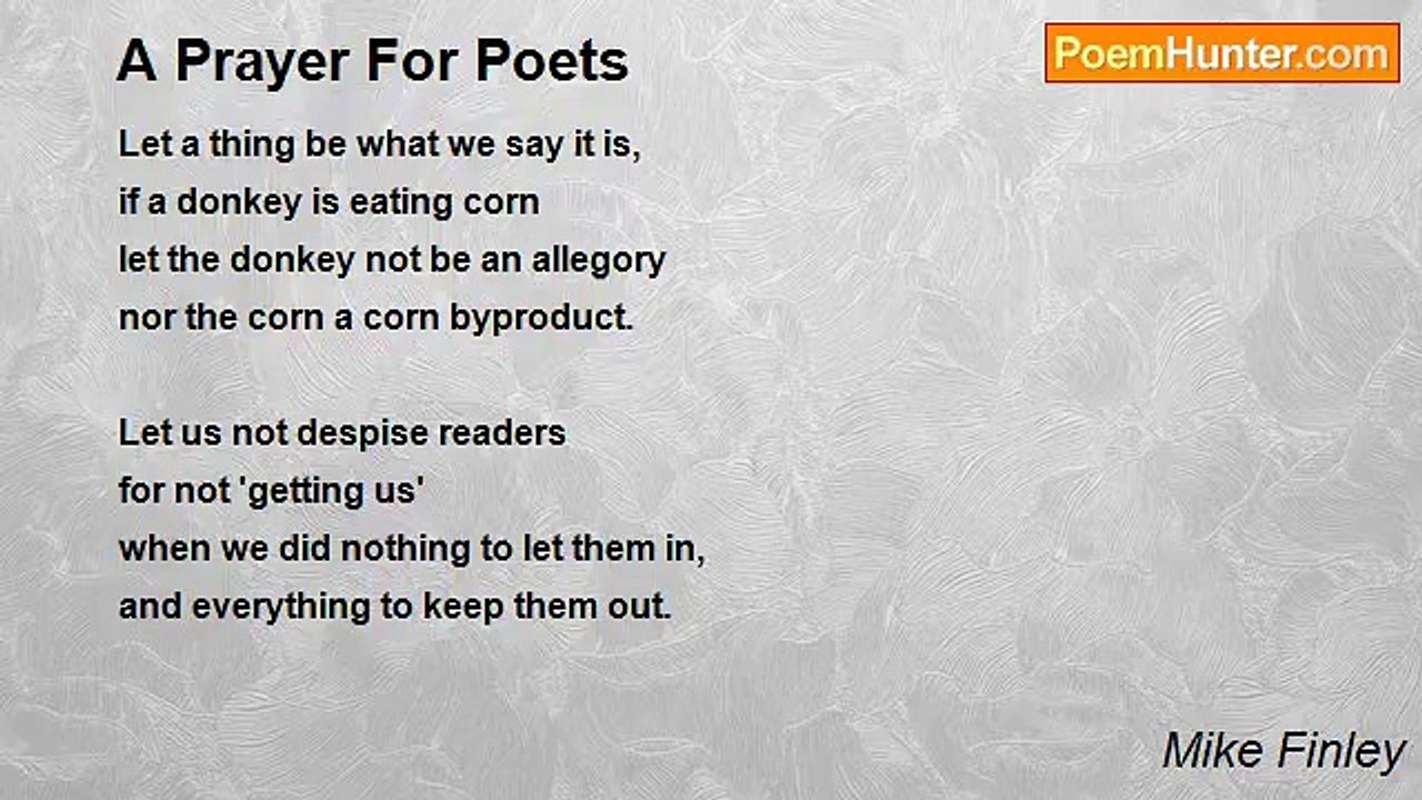 Mike Finley - A Prayer For Poets
