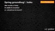 s./j. goldner - Spring groundhog! : haiku