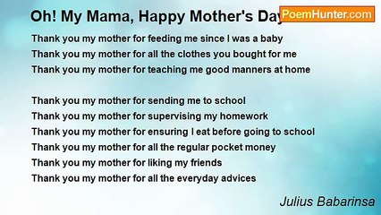 Julius Babarinsa - Oh! My Mama, Happy Mother's Day!