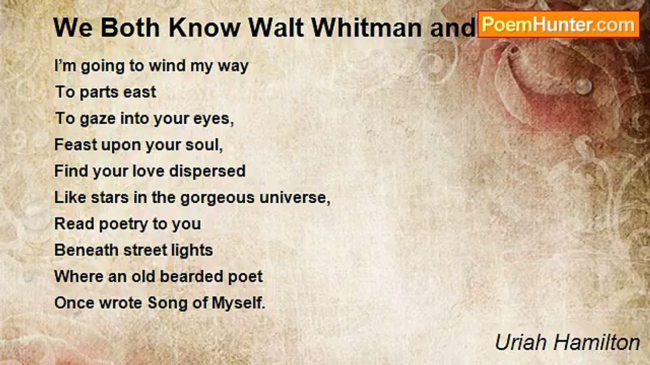 Uriah Hamilton - We Both Know Walt Whitman and Li Po