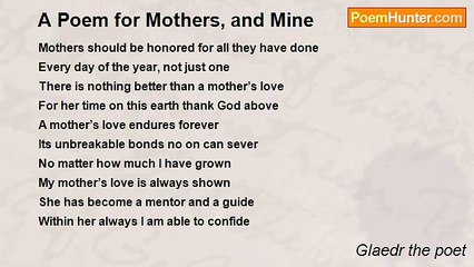 Glaedr the poet - A Poem for Mothers, and Mine