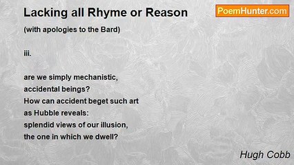 Hugh Cobb - Lacking all Rhyme or Reason