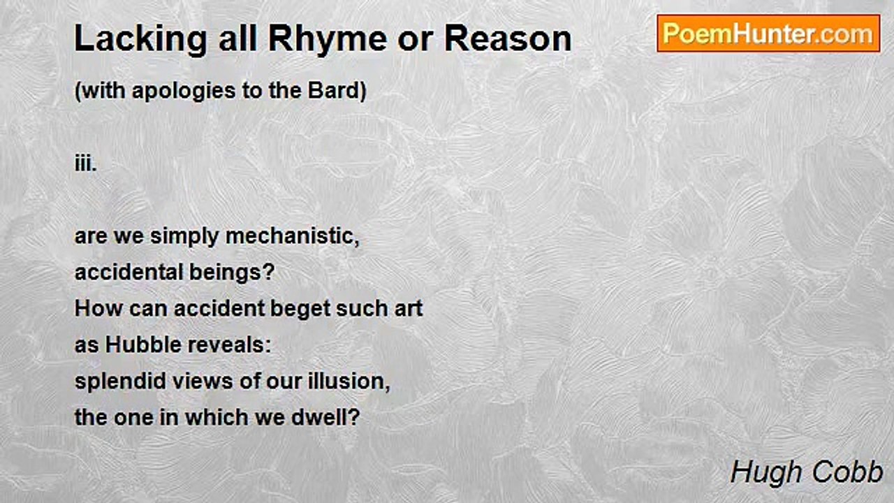 Hugh Cobb - Lacking all Rhyme or Reason