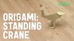 Origami: How to Make a Standing Crane - Quick and Traditional Folding