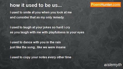 aislemyth - how it used to be us...