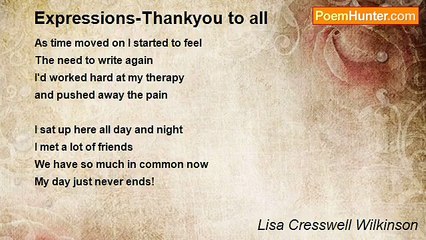 Lisa Cresswell Wilkinson - Expressions-Thankyou to all