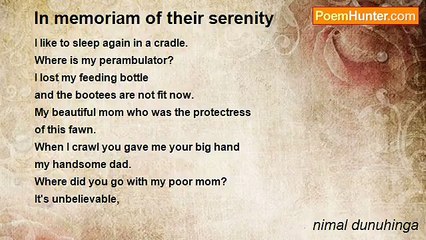 nimal dunuhinga - In memoriam of their serenity