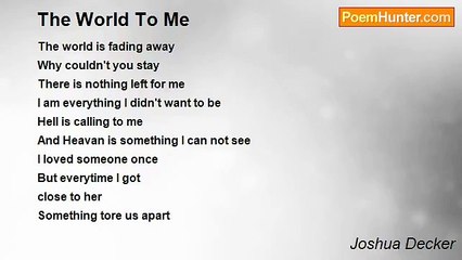 Joshua Decker - The World To Me
