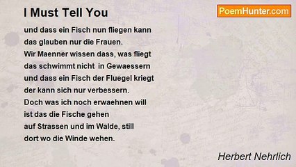 Herbert Nehrlich - I Must Tell You