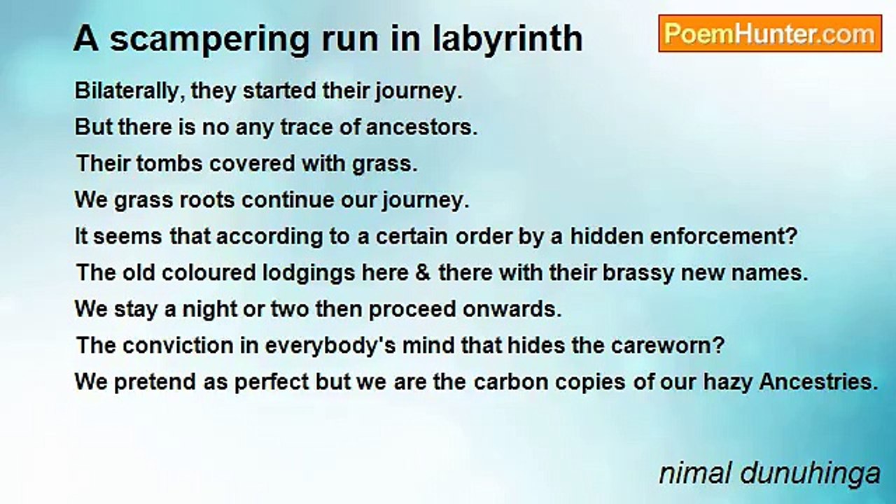 nimal dunuhinga - A scampering run in labyrinth