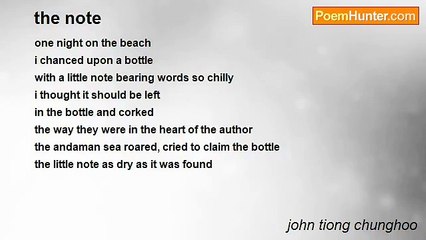 john tiong chunghoo - the note