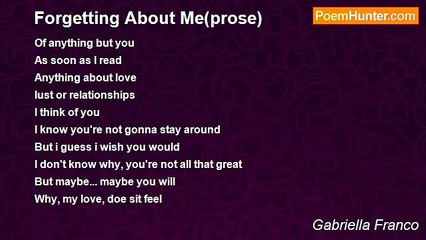 Gabriella Franco - Forgetting About Me(prose)