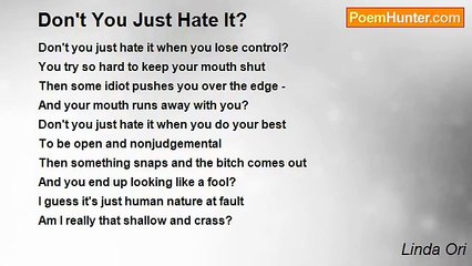 Linda Ori - Don't You Just Hate It?