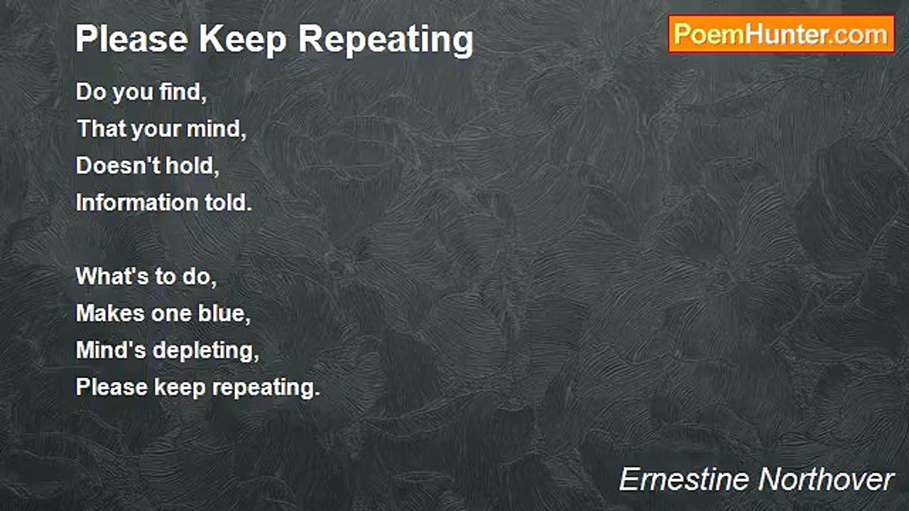 Ernestine Northover - Please Keep Repeating