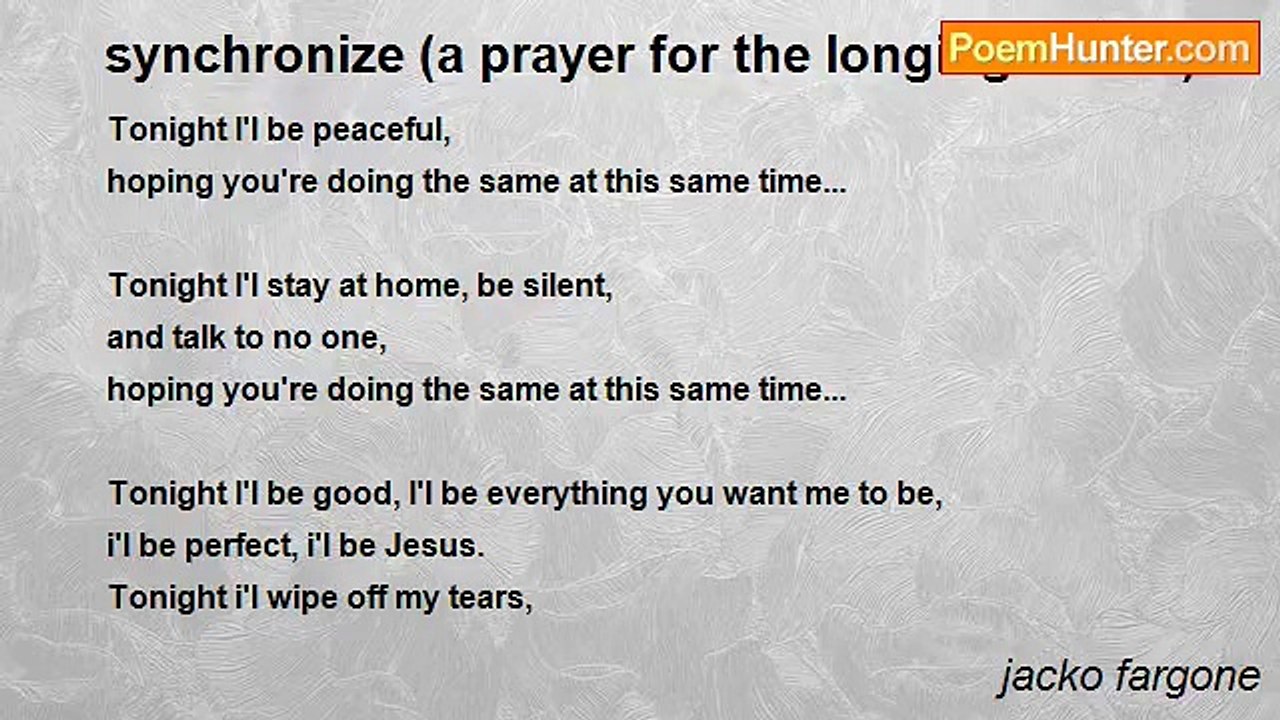 jacko fargone - synchronize (a prayer for the longing hearts)