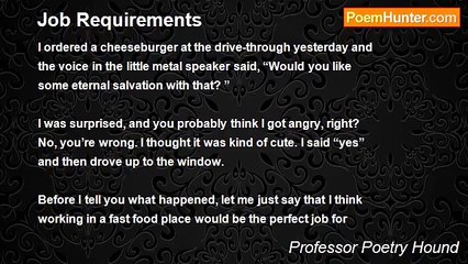 Professor Poetry Hound - Job Requirements