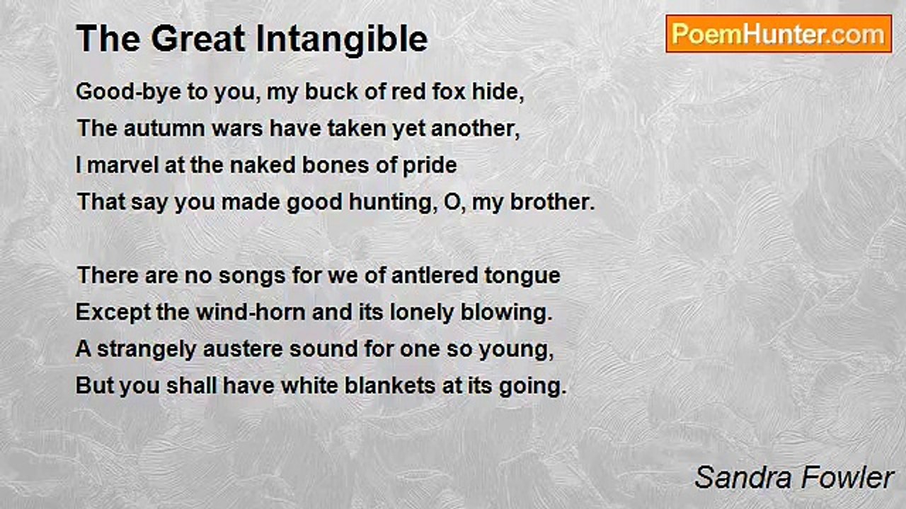 Sandra Fowler - The Great Intangible