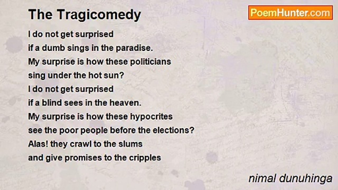 nimal dunuhinga - The Tragicomedy