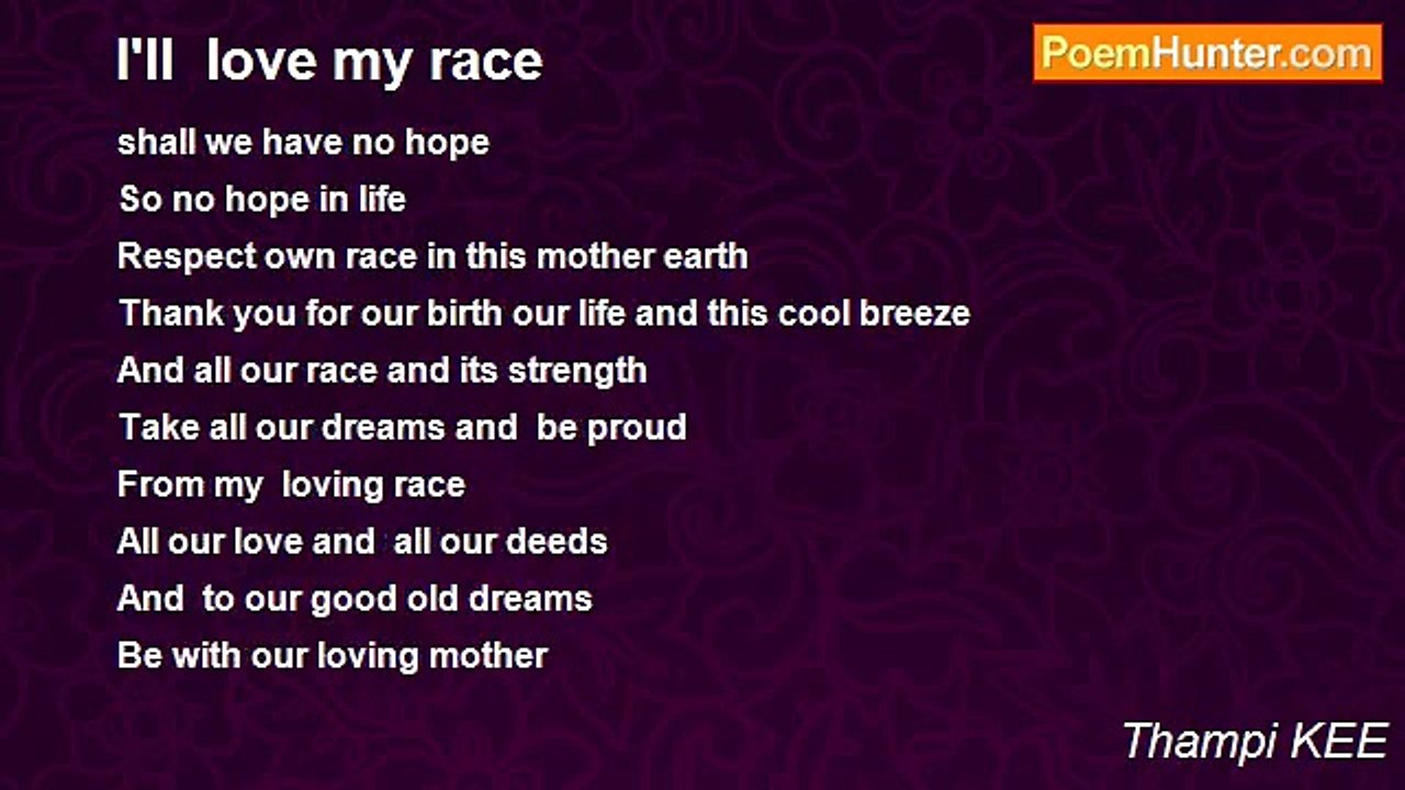 Thampi KEE - I'll  love my race